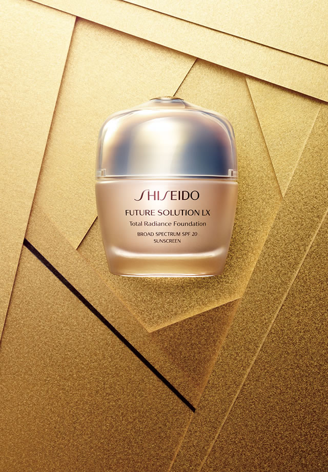 Anti aging skin care Shiseido Future Solution LX brick background